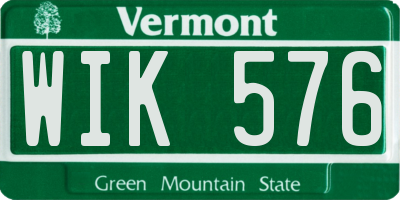 VT license plate WIK576