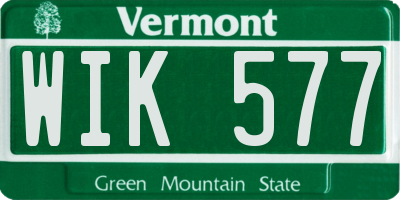 VT license plate WIK577