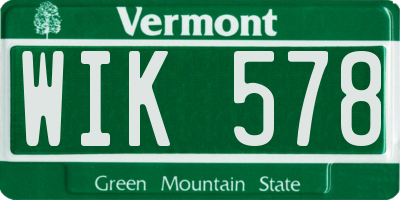 VT license plate WIK578