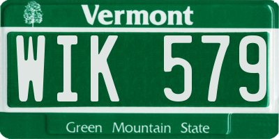 VT license plate WIK579