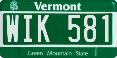 VT license plate WIK581