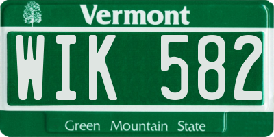 VT license plate WIK582