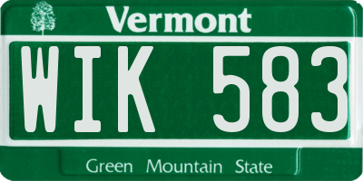 VT license plate WIK583