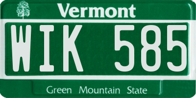 VT license plate WIK585
