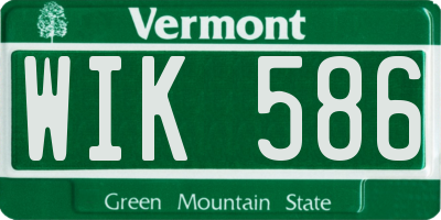 VT license plate WIK586