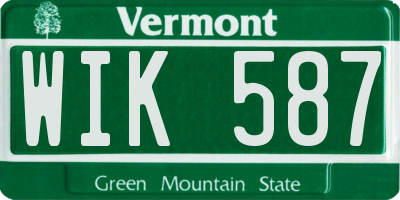 VT license plate WIK587