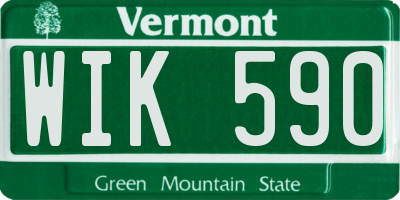VT license plate WIK590