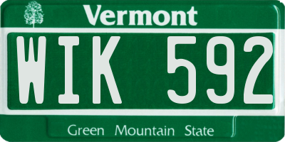 VT license plate WIK592