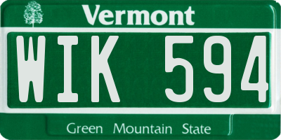 VT license plate WIK594