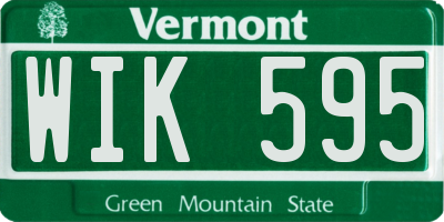 VT license plate WIK595