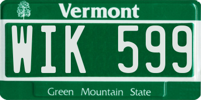 VT license plate WIK599