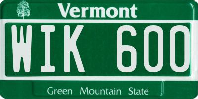 VT license plate WIK600