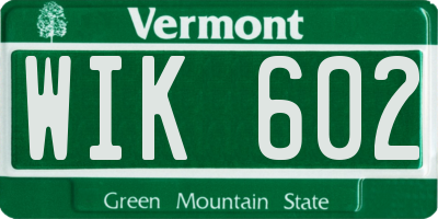 VT license plate WIK602