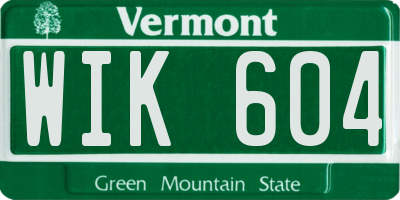 VT license plate WIK604