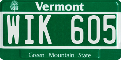 VT license plate WIK605