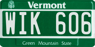 VT license plate WIK606