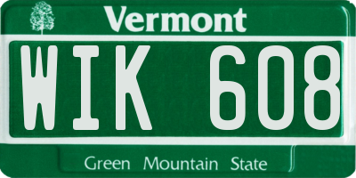 VT license plate WIK608