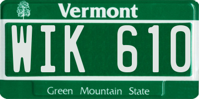 VT license plate WIK610