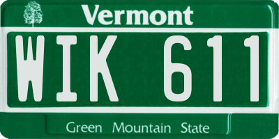 VT license plate WIK611