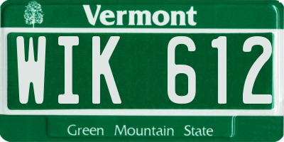 VT license plate WIK612