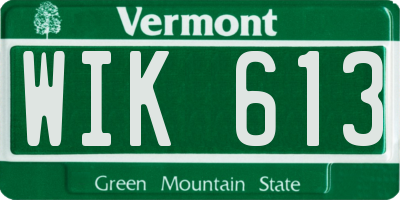 VT license plate WIK613