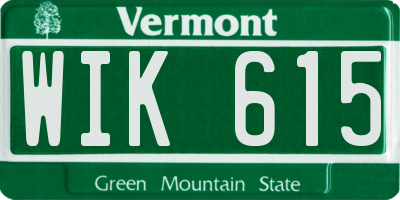 VT license plate WIK615