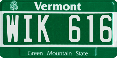 VT license plate WIK616