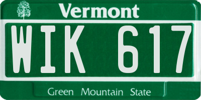 VT license plate WIK617