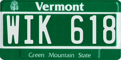 VT license plate WIK618