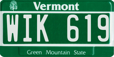 VT license plate WIK619