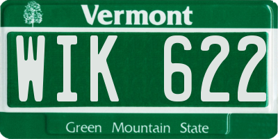 VT license plate WIK622