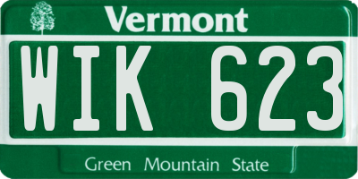 VT license plate WIK623