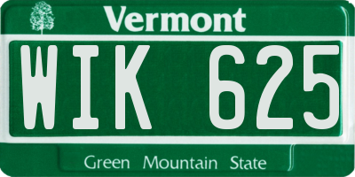 VT license plate WIK625