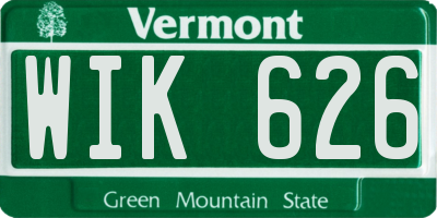 VT license plate WIK626