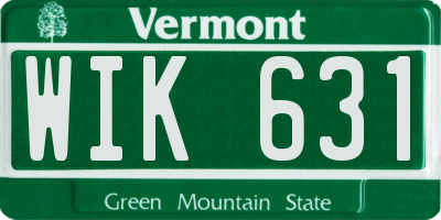 VT license plate WIK631