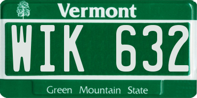 VT license plate WIK632
