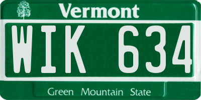VT license plate WIK634