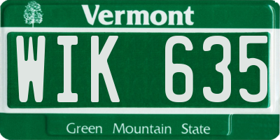VT license plate WIK635