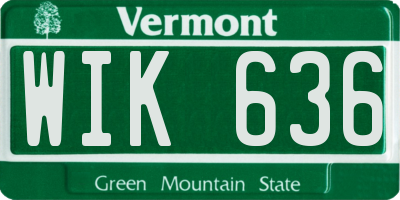 VT license plate WIK636