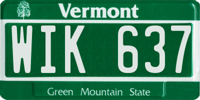 VT license plate WIK637