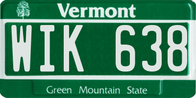 VT license plate WIK638