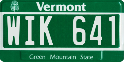 VT license plate WIK641
