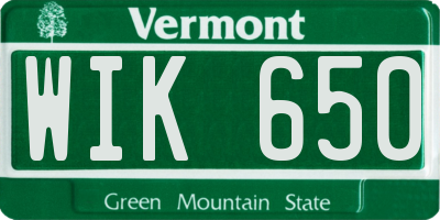 VT license plate WIK650