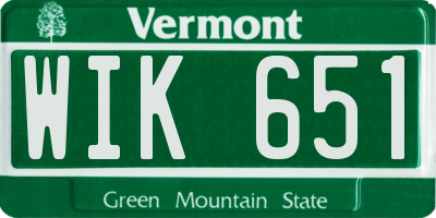 VT license plate WIK651