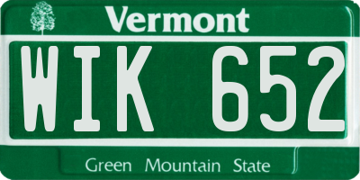 VT license plate WIK652