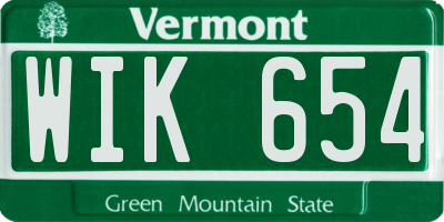 VT license plate WIK654