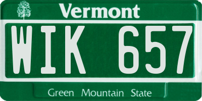 VT license plate WIK657