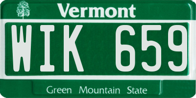 VT license plate WIK659