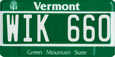 VT license plate WIK660