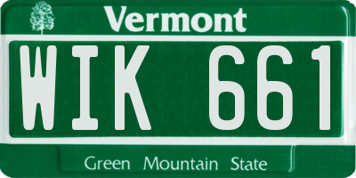 VT license plate WIK661